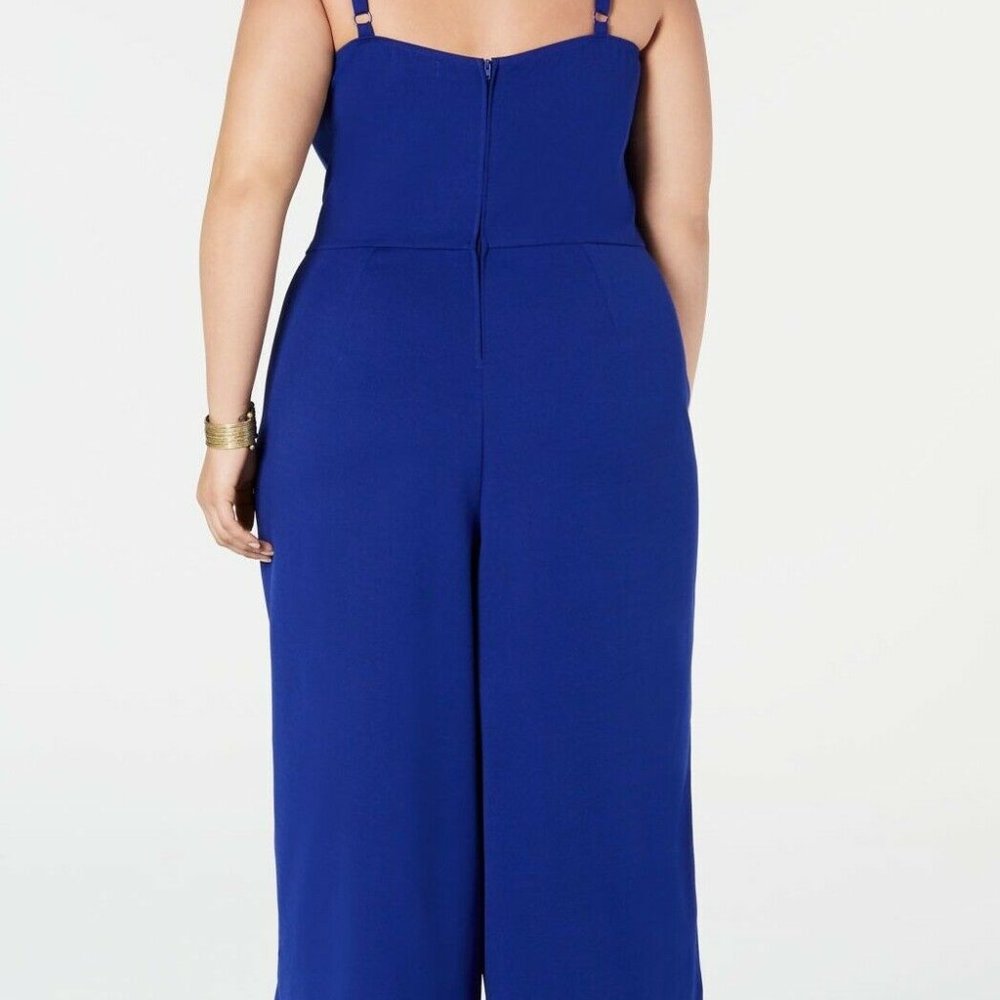 Emerald Sundae belted jumpsuit in blue wide leg - Picture 5 of 10